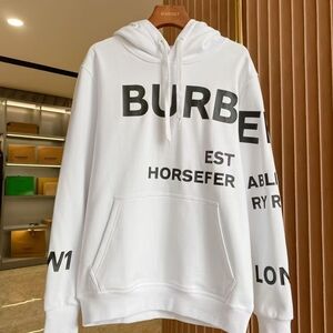 Burberry White Hoodie with Black Graphics